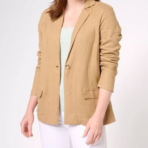 Candace Cameron Bure Coastal Linen Blend Blazer Jacket Size Medium NWOT  ❤️